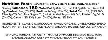 Brown Sugar Cinnamon Raisin - Full Loaf