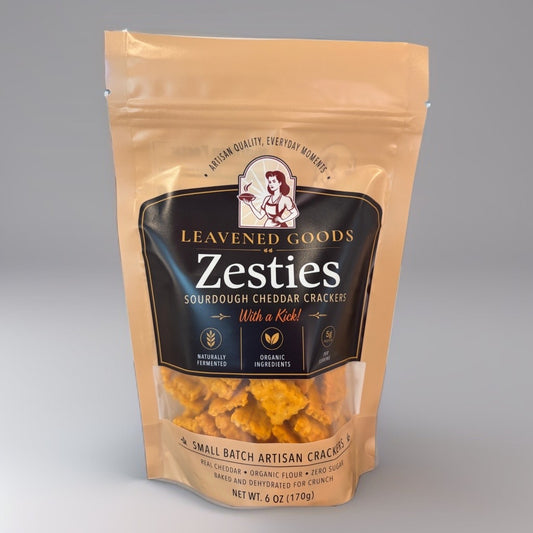 Zesties Sourdough Cheddar Crackers